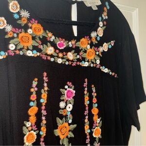 Umgee Dress with Floral Embroidery 1XL